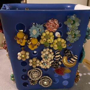 Vintage Clip on Earrings collection- various sizes and colors